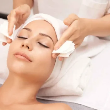 Face massage with Dr Organic products